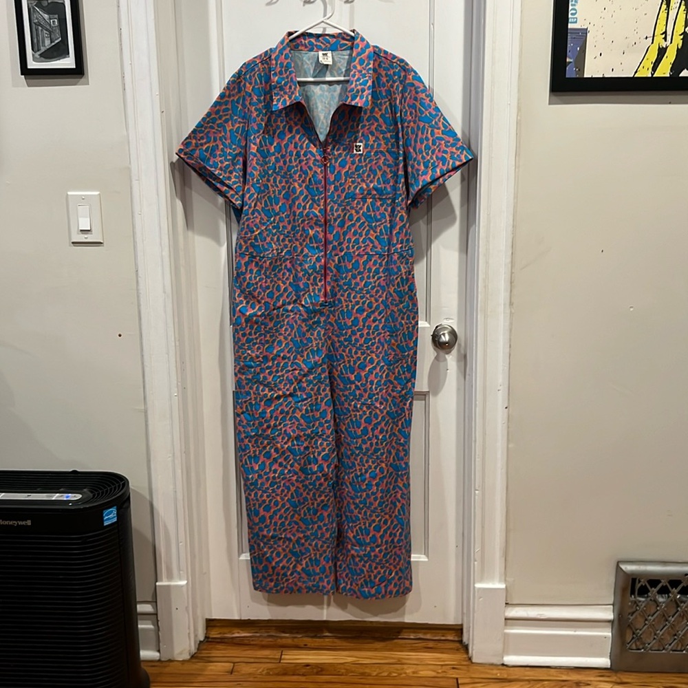 Lucy and yak bright animal type print Regan jumpsuit